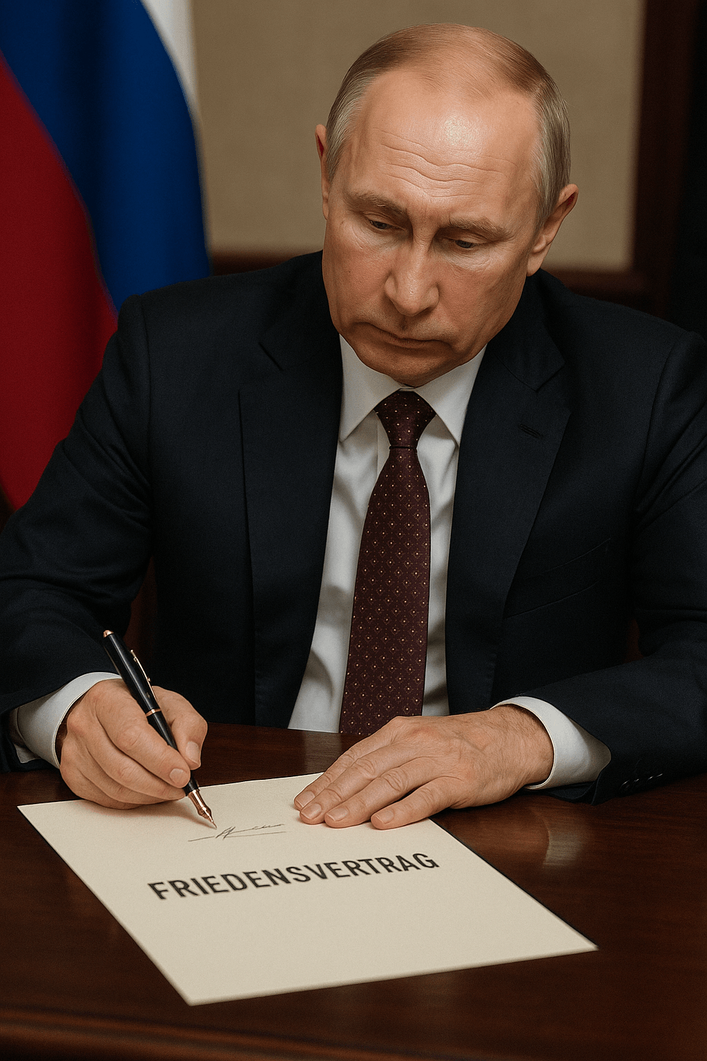 Putinähnlicher Staatsmann Luxusschreibwaren Putin ähnlicher Staatsmann Mit Stift