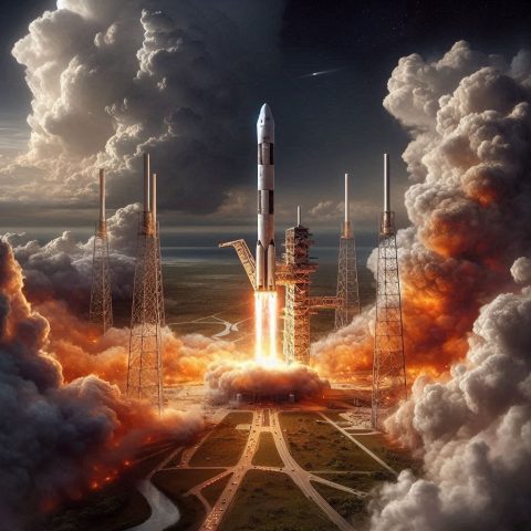 Die Apollo 12 Rakete Die Kurz Vor Dem Start Ist Als Startrampe Besteht Aus Einen Luxusstift Rauc