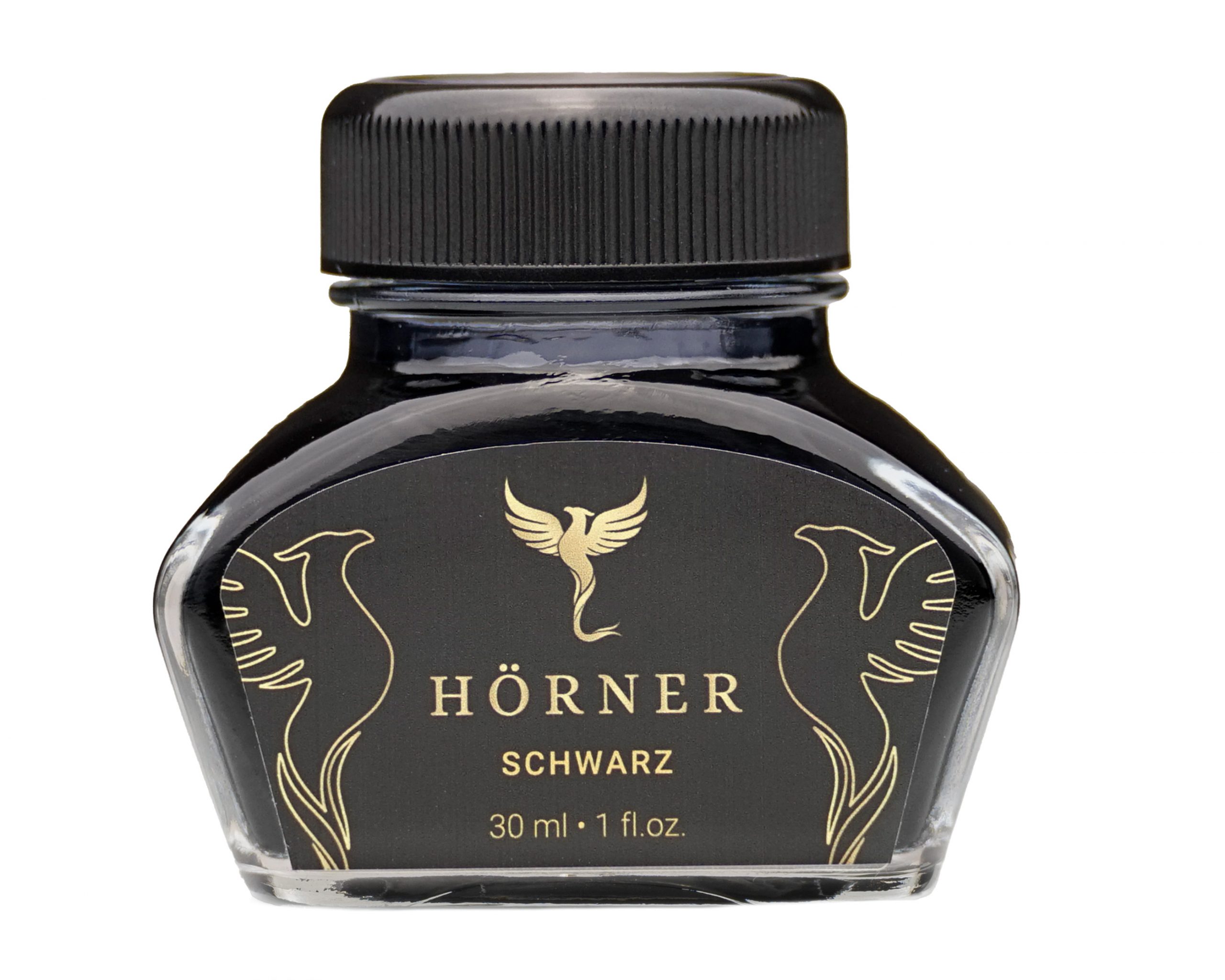 Hörner Tintenfass in Schwarz