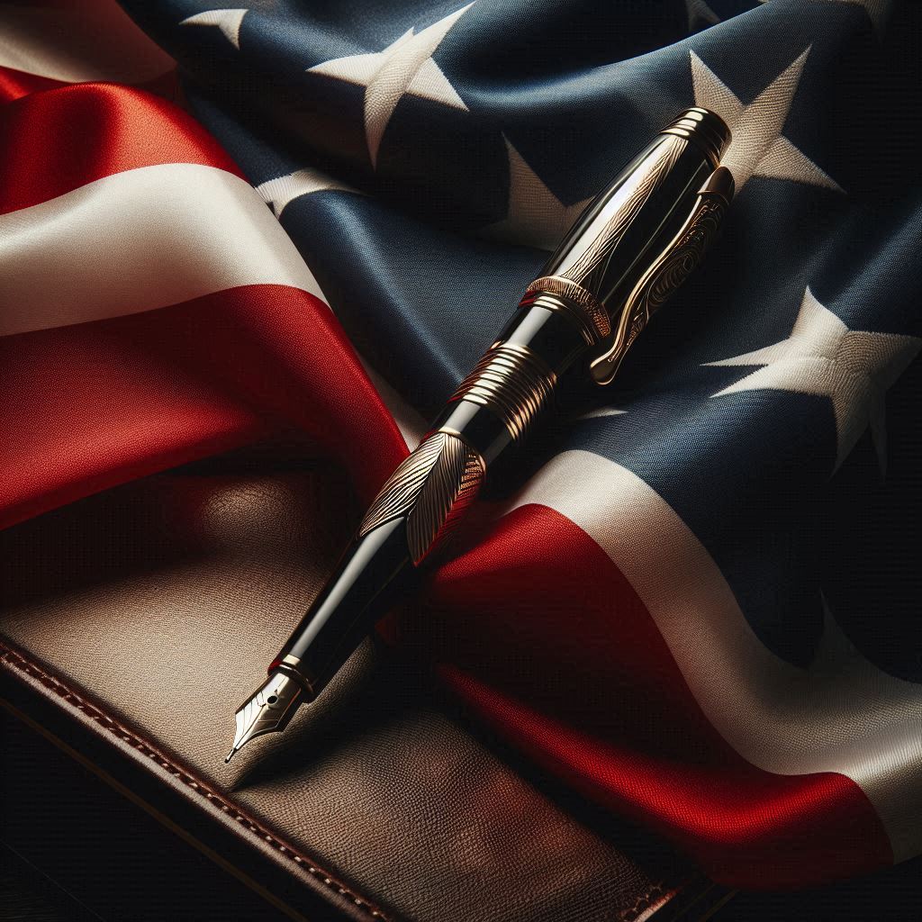 Amerikanische Flagge mit Cross Stift