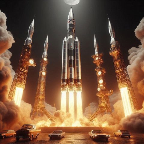 Die Apollo 12 Rakete Die Kurz Vor Dem Start Ist Als Startrampe Besteht Aus Einen Luxusstift Rauc 1