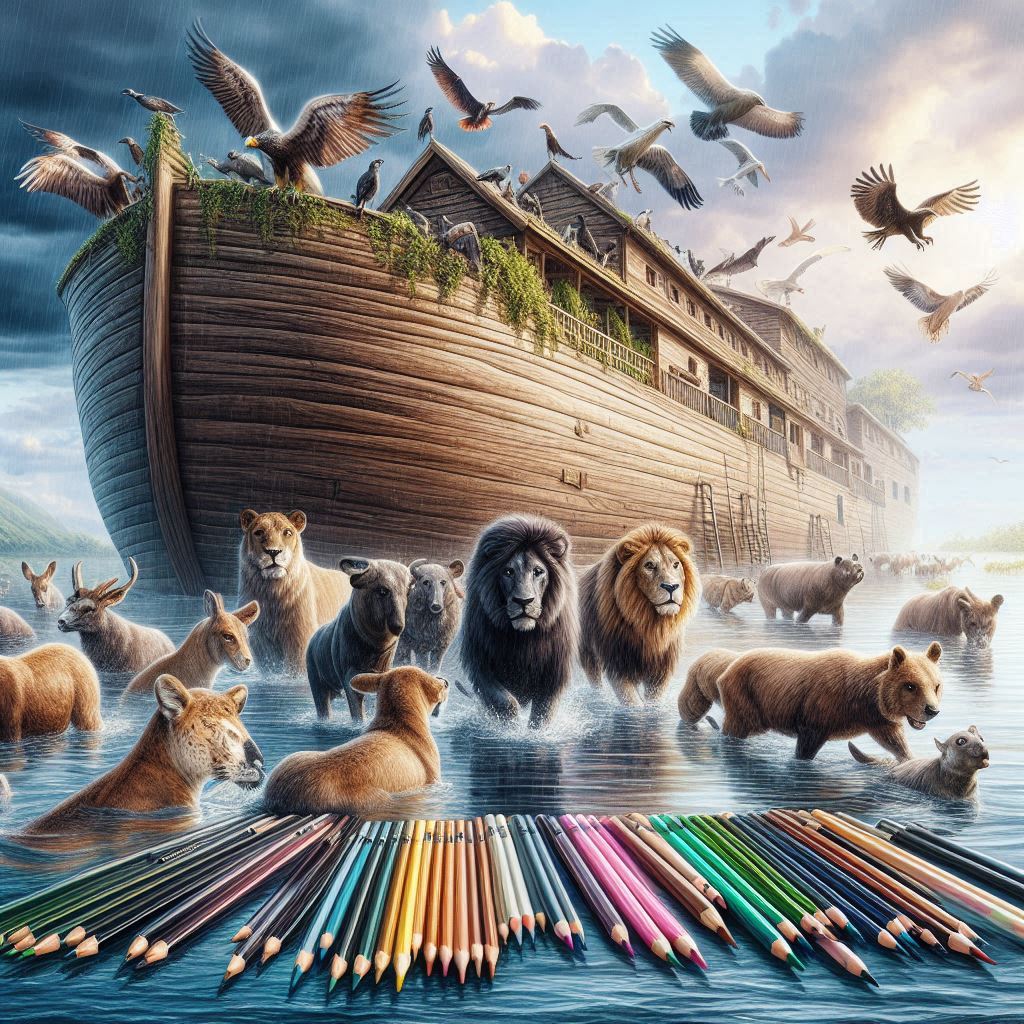Die Arche Noah Mit Dem Einzug Der Tiere