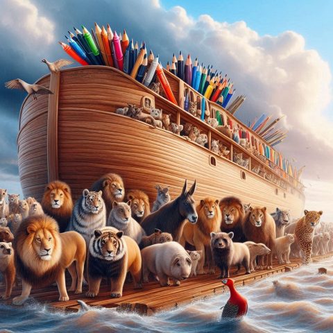 Die Arche Noah tierischer-schreibwaren-einzug_